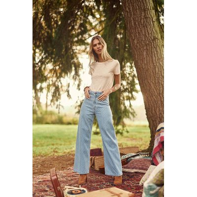 Jeans direitas e largas estampadas, PAPHOS LA PETITE ETOILE