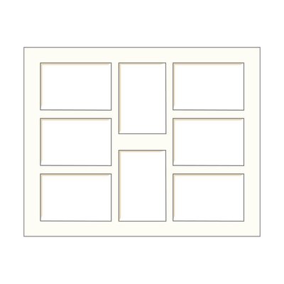 Passe-partout Multivues Blanc Cassé Format 40x50 Cm Ouverture 10x15 Cm ESSENTIEL CEANOTHE