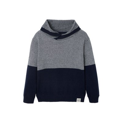 Pull col croisé en maille fantaisie effet color block Oeko-Tex® VERTBAUDET