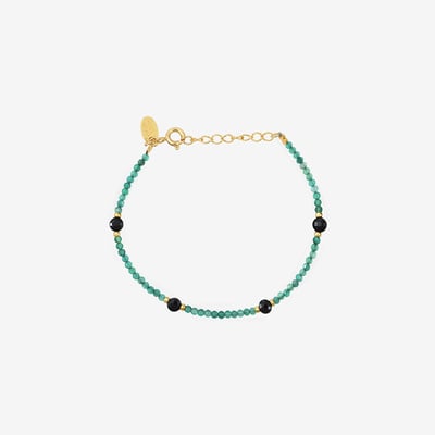 Bracelet indie amante agate verte/onyx CAROLINE NAJMAN