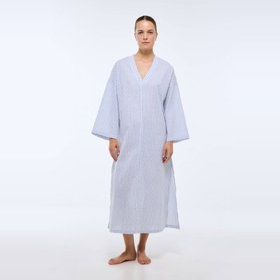 Chemise de nuit rayée en coton MONOPRIX