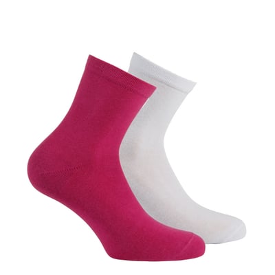 Pack de 2 paires de socquettes jersey en pur coton KINDY
