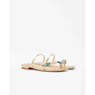 Mules à bout carré et cabochons THETIS MI MAI