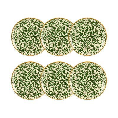 Lot de 6 assiettes à dessert à motif en grès 19cm, HERACLEE NOVASTYL