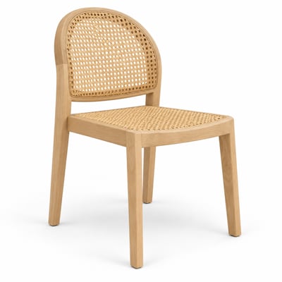 Chaise, Chêne massif et cannage en rotin tressé, LUK ALTASSINA