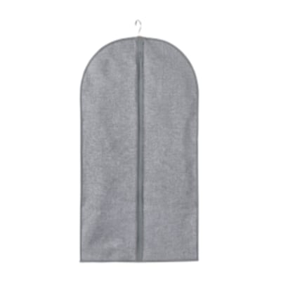 Housse de protection vêtement en tissu effet lin gris - H100 cm CALICOSY