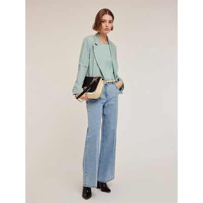 Jean jambe large en toile de coton bleu clair MOTIVI