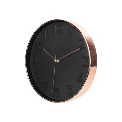 Horloge ronde noire et cuivrée 30.5 cm CMP