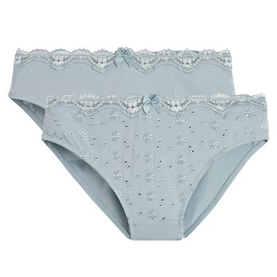 Pack of 2 Galya Knickers in Embroidered Cotton LA REDOUTE COLLECTIONS