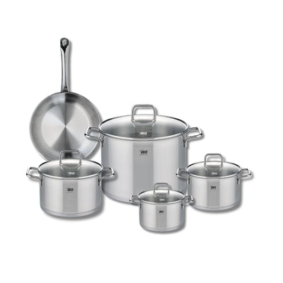 Batterie 1 poêle 24cm + 4 faitouts 14/16/20/26cm PROFI CITRIN ELO