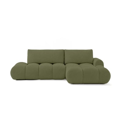 Canapé d'Angle Convertible en Tissu bouclette 4 places - YULIN BEST MOBILIER