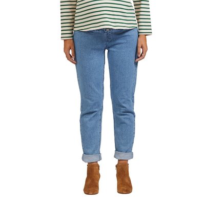 Jean enduit bleu femme deals