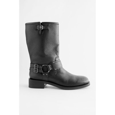 Bottes en cuir à bout carré et boucle o NEXT