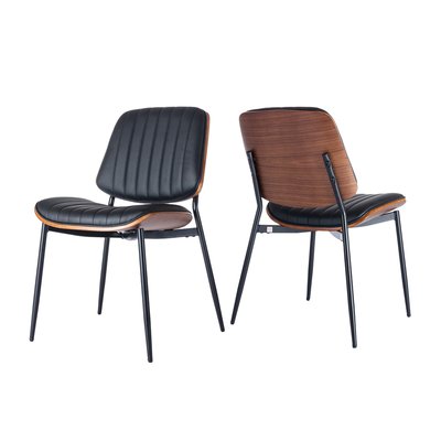 Lot de 2 chaises de salle à manger avec dossier bois courbé, FORDY MEUBLES COSY