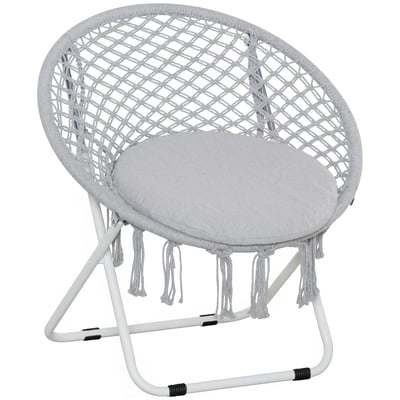 Chaise Moon Métal Gris OUTSUNNY