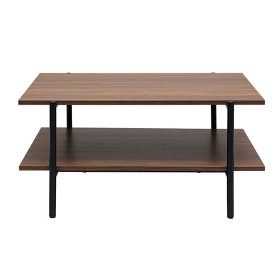 Table basse rectangulaire finition bois foncé noyer et métal noir L80 cm PIPPA MILIBOO