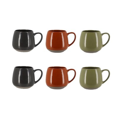 Lot de 6 mugs en grès 40cl, TERRA NOVASTYL
