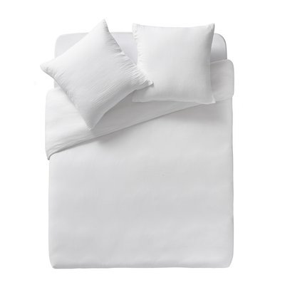 Housse de couette unie en gaze de coton lavée, TENDRESSE ESSIX