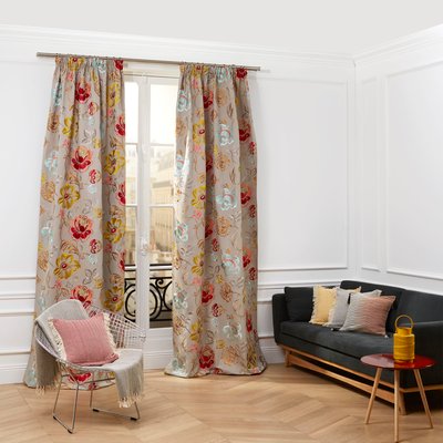Rideau Magellan Tamisant en Tissu brodé à motif floral Multicolore 135x300 cm MADURA