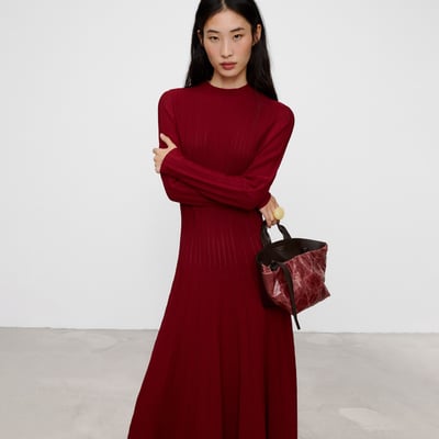 Robe à col Perkins et longueur midi ADOLFO DOMINGUEZ