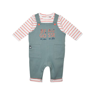 Tee shirt salopette genet maille long bebe SUCRE D'ORGE