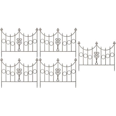 Barrière en fer Coeur 90 x 73 cm Lot de 5 JARDINDECO