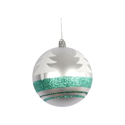 1 boule sapin de noel argent DOUCEUR D'INTÉRIEUR