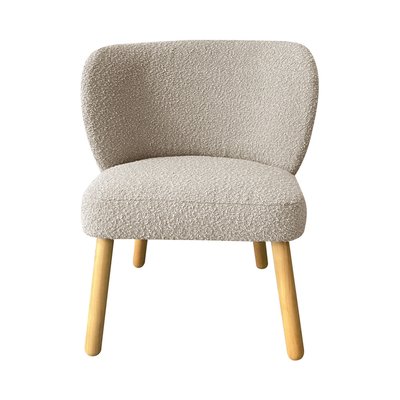 Fauteuil en tissu bouclette et bois - RAPH DRAWER