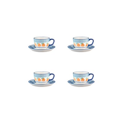 Lot de 4 tasses en porcelaine de haute qualité (grade a), peinte à la main, NAPOLI BJORN