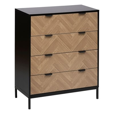 Commode 4 tiroirs en bois et métal CHEVRONS ATMOSPHERA