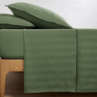 Bettlaken Victor gestreift, vorgewaschener Baumwoll-Satin LA REDOUTE INTERIEURS