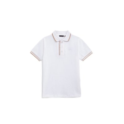 Polo coton bio bords-côtes rayés IKKS