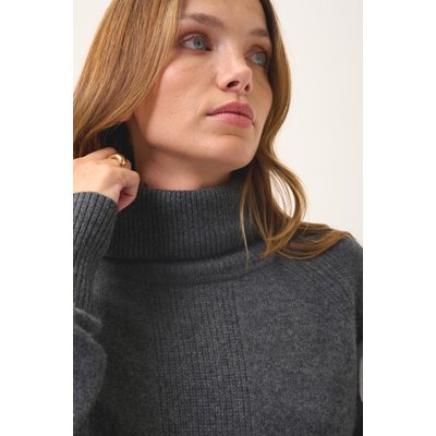 Pull Col Roulé Anthracite Chiné Lilly JUST CASHMERE