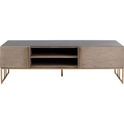 Meuble TV en céramique et frêne, CESARO KARE DESIGN