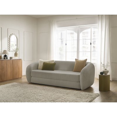 Canapé droit convertible 3 places en tissu bouclette, NEYO BOBOCHIC