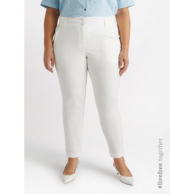 Pantalon en coton et lyocell stretch avec poches américaines, deux boutons et fermeture éclair sur le devant, jambe droite FIORELLA RUBINO