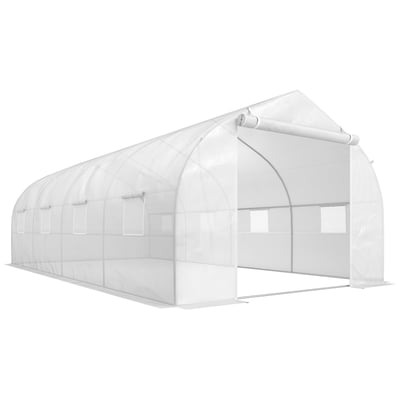 Serre tunnel Acier Blanc OUTSUNNY