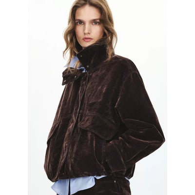 Veste floquée à col cheminée MANGO