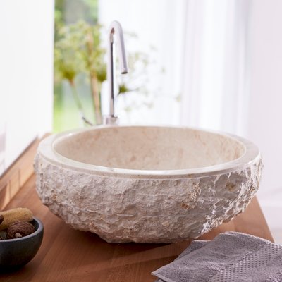 Vasque ronde en marbre grey SCRULA TIKAMOON