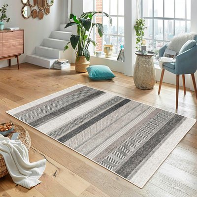 Tapis gris moderne – lignes stylisées, 160x230 cm ISTANBUL PIER IMPORT