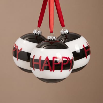 Boule de noël graphique happy D8 HAPPY SIA DECO