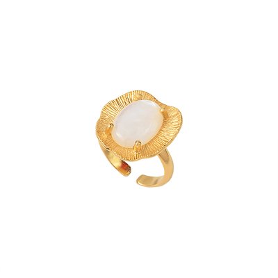 Bague nacre blanche dorée - swann CAROLINE NAJMAN