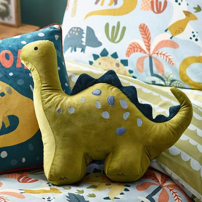 Dino Ready Filled Embroidered Cushion LITTLE FURN
