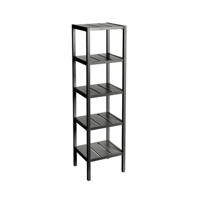 Étagère bois noir 5 plateaux - 37x33x140cm WADIGA