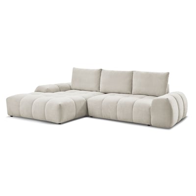 Canapé d'angle convertible 3 places en tissu texturé, EVEREST BOBOCHIC