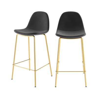 Lot de 2 chaises pour îlot central 65 cm en velours - HENRIK RENDEZ-VOUS DÉCO