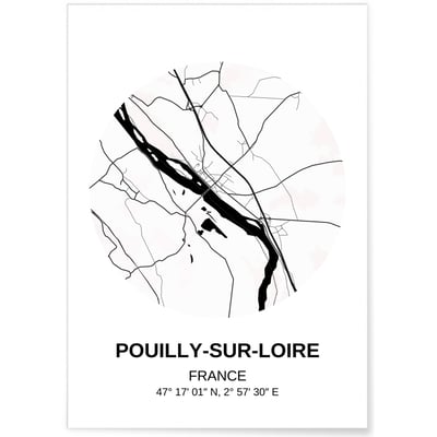 Affiche Carte Pouilly-sur-Loire L'AFFICHERIE