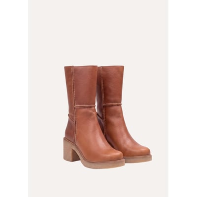 Bottines mi-mollet en cuir LA FEE MARABOUTEE