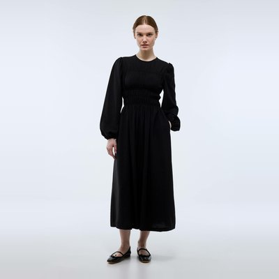 Robes longue smockée unie MONOPRIX