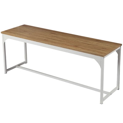 Banc en bois et métal blanc 120x35x46cm WADIGA